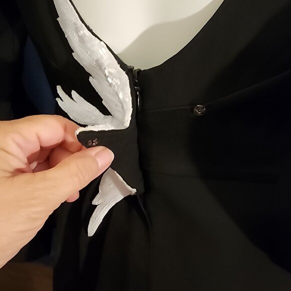 Size 4 BCBG Max Azria Abigayle LBD W/Beaded Dove Customized W/Embroidery Birds - Picture 11 of 13